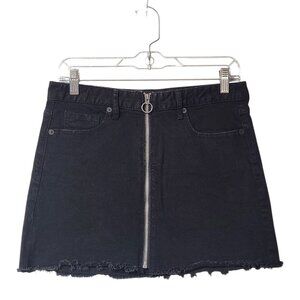 Aeropostale Womens Size 4 Low Rise Black Fulln Zip Mini Skirt